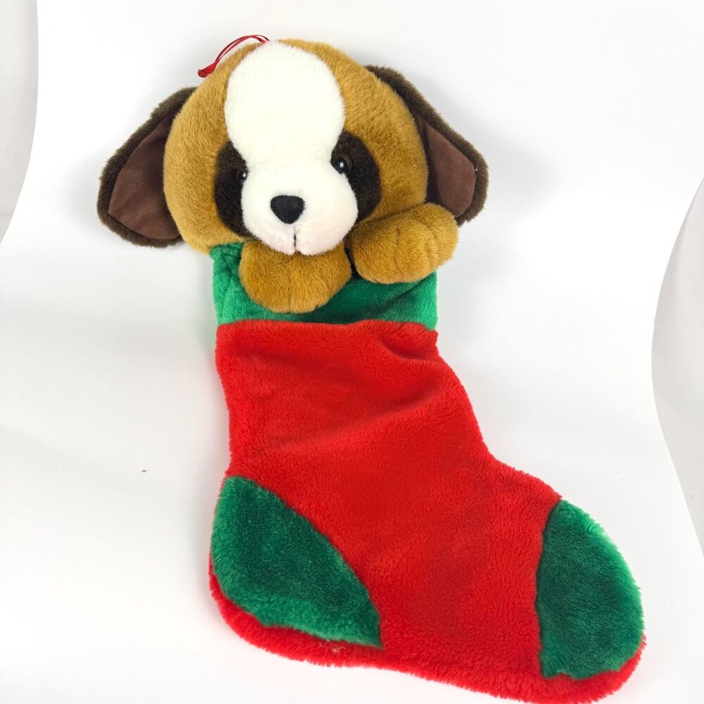 Plush Puppy Dog Christmas 19 Inch Stocking